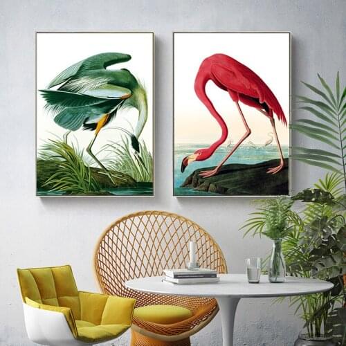 Crane Animal Living Room Picture Decorative Print Home Decor Wall Art Nordic Canvas Painting Colorful Europe Watercolor Poster