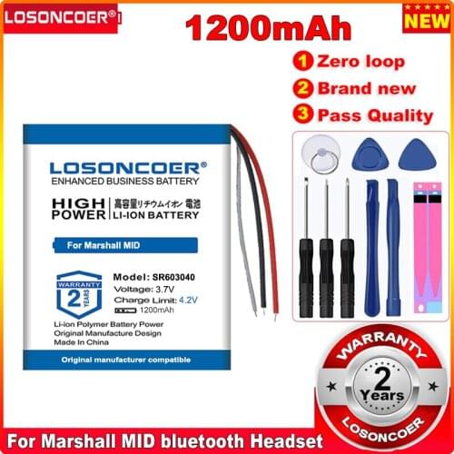 LOSONCOER 1200mAh Battery SR603040 for Marshall MID bluetooth Headset SR603040