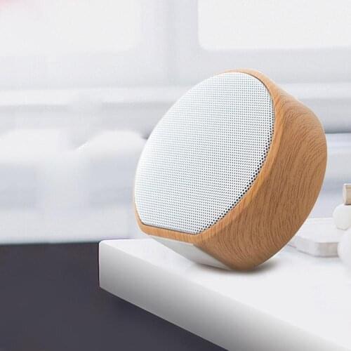 Mini Portable Wood Grain Audio TF Card Speaker Multifunctional Wireless， Bluetooth 4.2 AUX 600mAh Battery Speaker， Small Speaker
