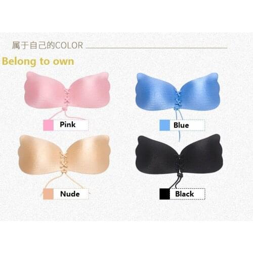 Fashion Women Silicone Self Adhesive Underwear Charming Brassiere Push Up balck solid push Sexy fashion gorge 2019 Black Beige