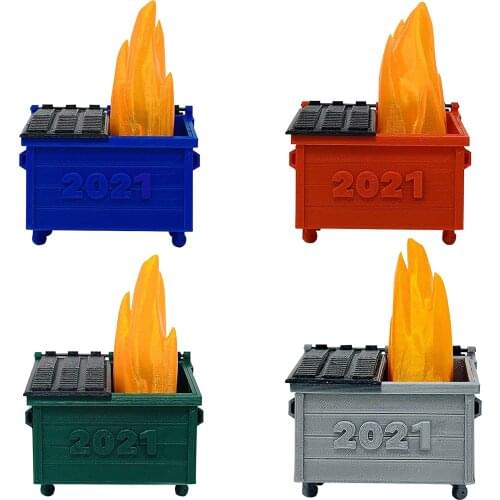 Trash Can Decoration With LED Lights 4 Colors Souvenir Decor Sweet