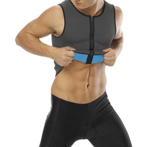 Mens Sweat Vest Body Shaper Shirt Thermo Slimming Sauna Suit Weight Loss Shapewear Neoprene Vest Waist TrainerTop