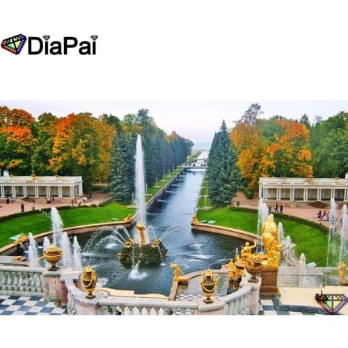 DIAPAI 5D DIY Diamond Painting 100% Full Square/Round Drill "Fountain scenery" Diamond Embroidery Cross Stitch 3D Decor A23245