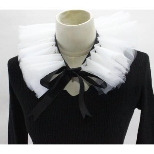New Palace wind fake collar sub-network yarn decorative puff collar Winter Fake Collar Keep Warm Detachable Collars Lapel False