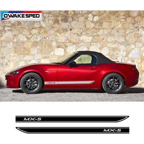 Car Door Side Skirt Sticker Racing Styling Sport Stripes For Mazda MX-5 3 Doors Auto Body Decor Vinyl Decals Exterior Accessorie