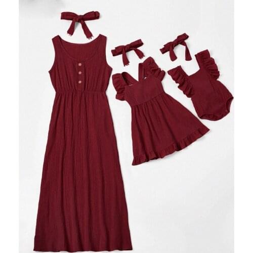 Outfits Vestido Mom And Daughter Dresses Floral Family Matching Clothes 2021 Mommy and Me Clothes Dress Women Girls Dress