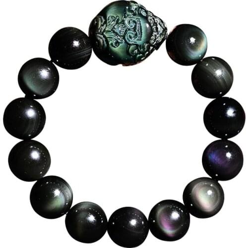 Natural Stones Obsidian Jewery Beads Bracelet 3 Colors Brave Troops pixiu Hand String Charme Bracelet auspicious For Women/Mens