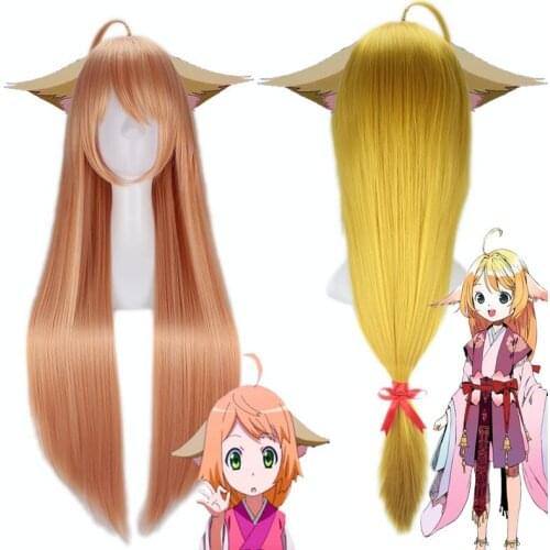 Anime Fox Demon TuShan SuSu TuShan Honghong Matchmaker Cosplay Wigs with Fox Ears Cosplay Costume Accessory 100CM Halloween COS