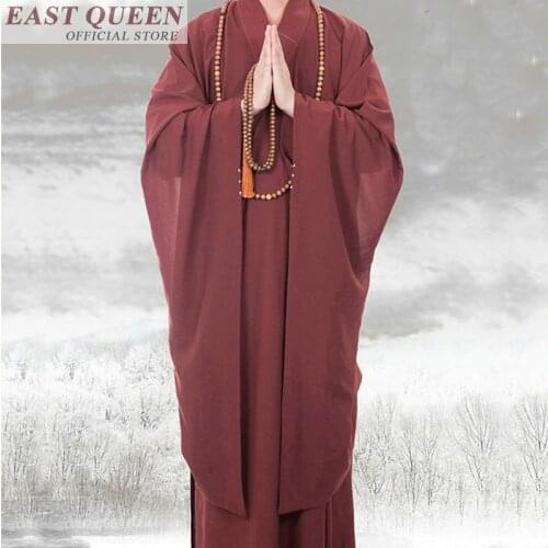 Shao lin plus size zen buddhist monk robe buddihst monk clothing monk outfit traditional chinese clothing robe gown FF647 A