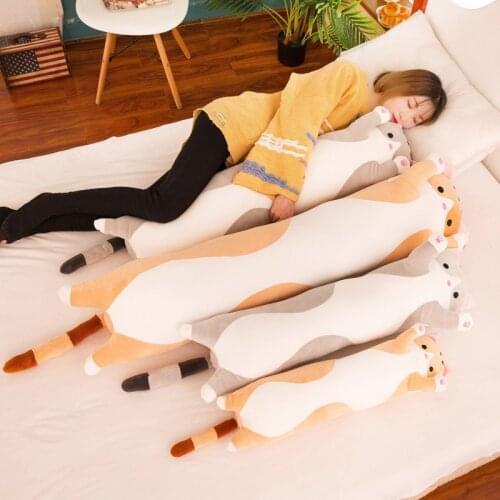 Sleeping Pillow 140cm Plush Toys Animal Cat Cute Creative Long Soft Toys Office Break Nap Cushion Stuffed Gift Doll for Kids
