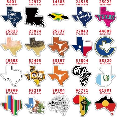 DIY Craft Supplies Sewing Accessories Cartoon Map Printed Planar Resins Mold 10 Pieces. PR-8401