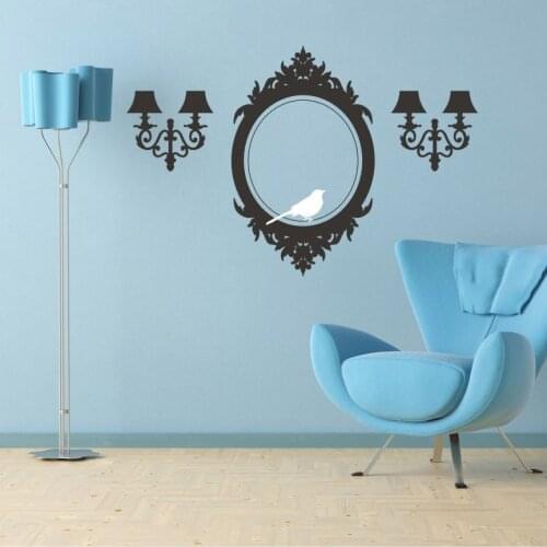 Frame Sconces Wall Decals Elegant Accents Wall Stickers For Living Room Bedroom Vinyl Art Home Decor Mural DW6765