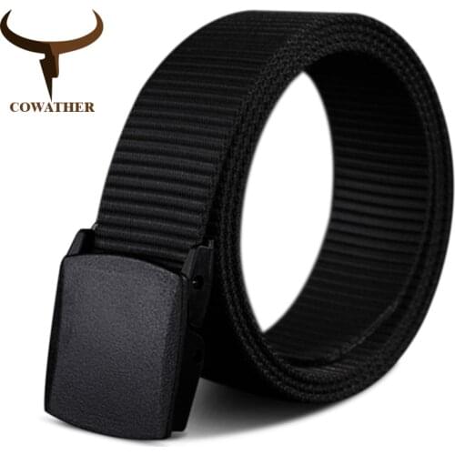 COWATHER 110 130 150 170cm long big size new nylon material mens belt military outdoor male jeans tactical belts for men luxury