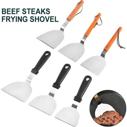 Stainless Steel Wooden Handle Steak Grill Shovel Baking Pizza For Camping Kitchen Accessories Drop Shipping
