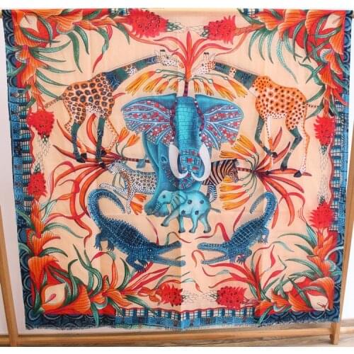 Elephant Auspicious Print Lady High Grade Cashmere Scarf Pashmina Headband Shawl Scarves Multi Function Drop Shipping YR45