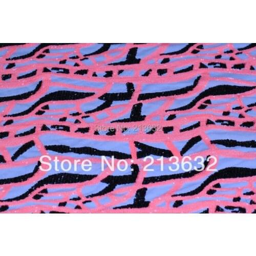 POz67 sewing machine color paillette cloth, path pattern sequins embroidery, double color paillette embroidery lace fabric cloth