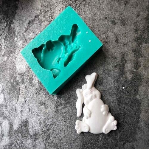 Love rabbit silicone mold DIY fondant cake mold soft candy mold baking utensils H169