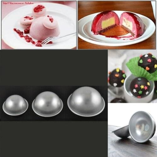 Brand New 3D Aluminium Ball Sphere Cake Mould Half Round Hemisphere Pan DIY Baking Tools