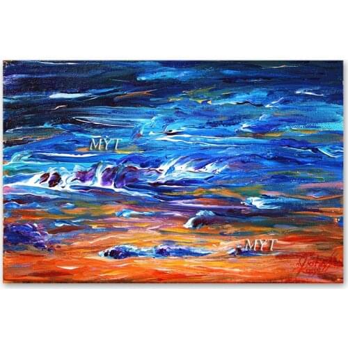 Modern Paintings Abstract Blue Oil Painting 100% Hand Painted On Canvas For Living Room Decoration Wall Art Unframed
