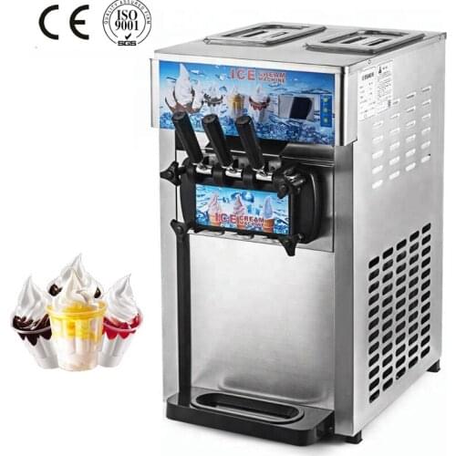 Three-color commercial desktop soft ice cream machine 220V/110v vertical make ice cream intelligent sweetener ice cream maker 1p