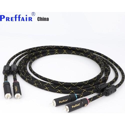 The outer layer is equipped nylon braided net OFC Copper Interconnect Cable with Top Grade Silver Plated RCA Male to Male Cable