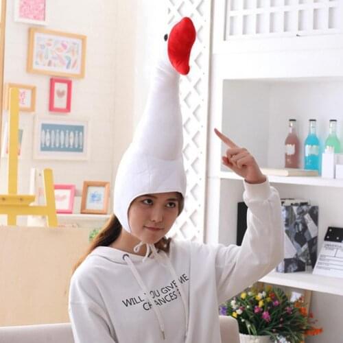 Funny Old Goose Hood Cap Cartoon Plush Doll Hat Photography Performance Props