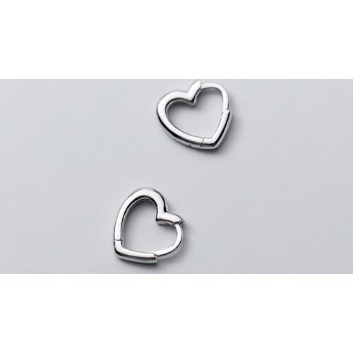 925 Sterling Silver Heart Stud Earrings For Women Girl Jewelry Prevent Allergy brincos pendientes boucles d'oreilles eh495