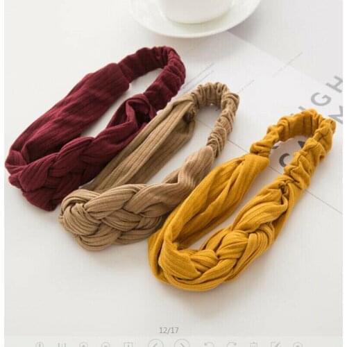2019 Lady Headdress Plain Bow Headband Turban Elastic Headwear Head Wrap Girls Hair Accessories for Women Nonslip Hair Bands