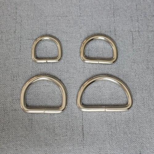 10 Metal Clasps 15mm 20mm 25mm 32mm Silver D Ring For Bag Accessory Belt Loop Hardware Pet Dog Collar Garment Backpack