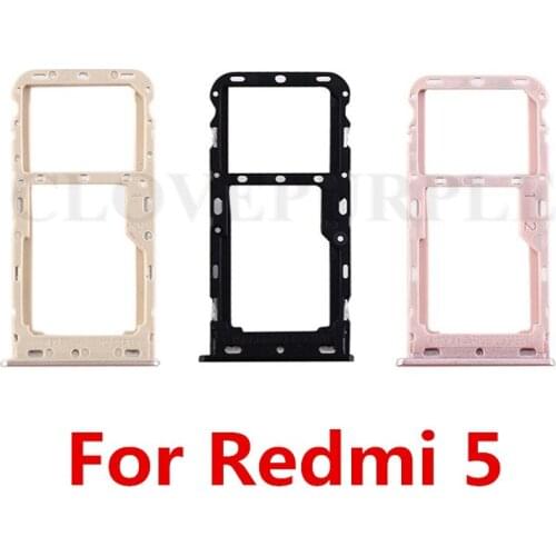 10PCS/Lot Black/Pink/Gold SIM Card Tray Slot Holder Adapter Replacement Part for Xiaomi Redmi 5 Redmi5