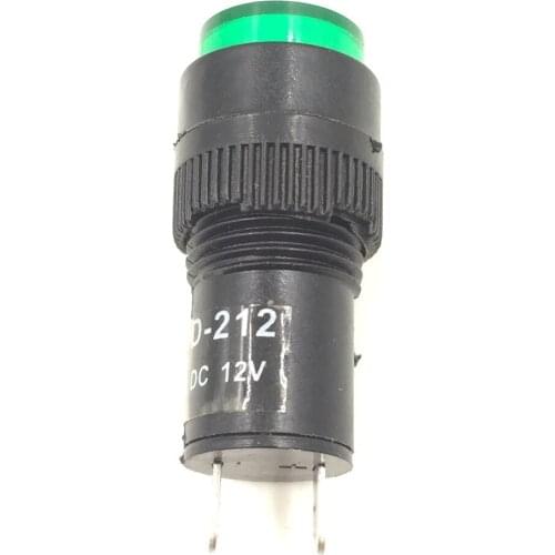 Factory Supplied 10 Pcs Neon 12mm Indicator Pilot Signal Light Lamp 12V Green