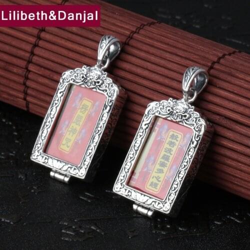 2018 Pendant 100% Real 925 Sterling silver Jewelry Men Buddha Mantra Vajra brave troops Necklace Pendant Christmas Gift P9