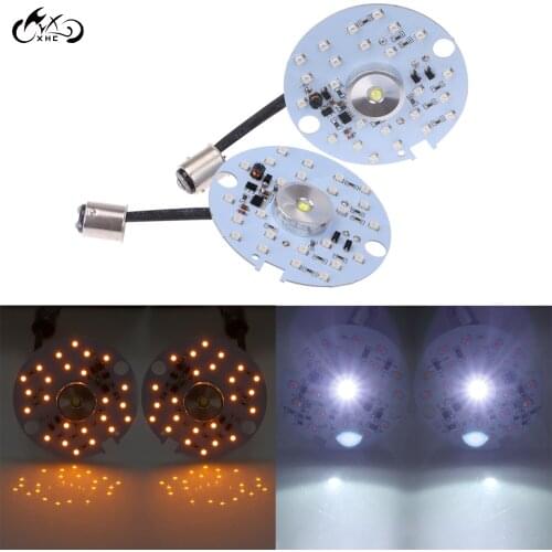 3" 1157 Amber White LED Turn Signal Light For Harley Road Electra Glide Road King FLHR Fatboy Softail Custom FXSTC Rocker FXCW