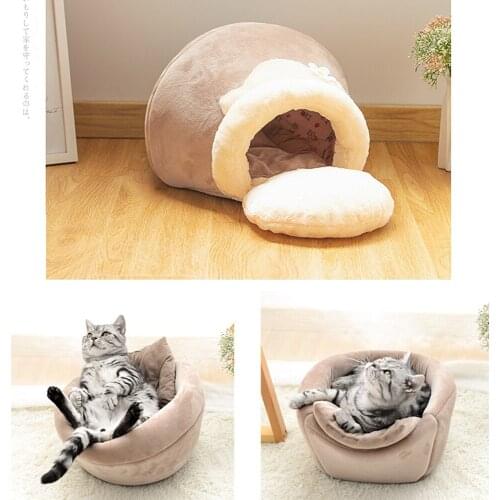 3in1 Pet bed for Cat Dog Soft Nest Kennel Cat Bed House Pot Shaped Cave House Sleeping Bag Mat Pad Tent Pet Winter Warm Cozy Bed