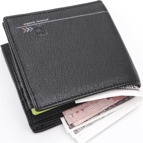 Black Brown Vintage Leather Luxury Male Wallets Men Bill Money Bag Dollar Card Holder Man Wallet Purses Mini Slim Purse Photo