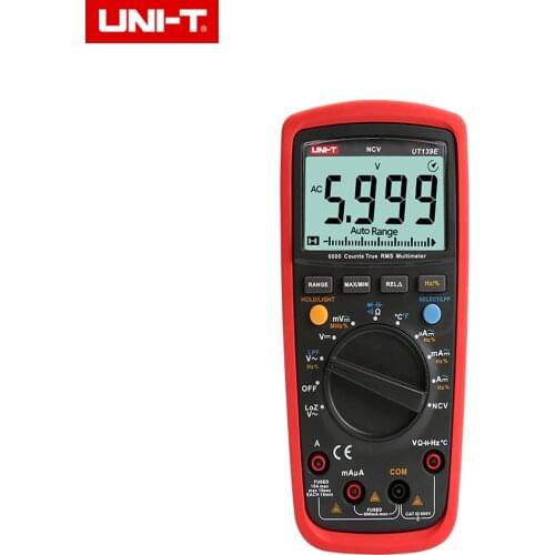 UNI-T UT139E True RMS Digital Multimeter CAT III 600V Temperature Probe LPF pass filter LoZ low impedance input + black bag