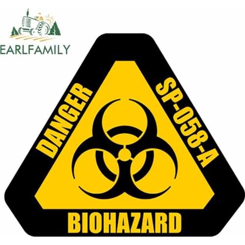 EARLFAMILY 13cm x 11cm for Biohazard Warning Label Auto Bumper Window Car Stickers Anime Vinyl Car Wrap Waterproof 3D Decal