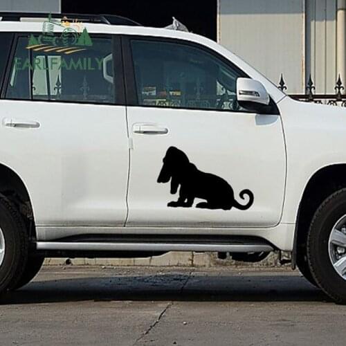 EARLFAMILY 2x Mans Best Friend Pet Animal Basset Hound Dog Silhouette Car Sticker for Wall Kayak Canoe Decor JDM Vinyl Decal