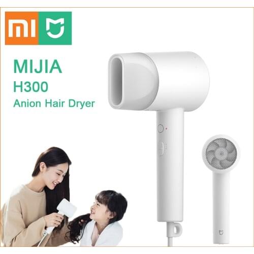 2020 Xiaomi Mijia Anion Quick Dry Hair Dryer H300 57 ℃ Thermostat 20m/s Blowing Speed Portable Mini Hairdryer Diffuser