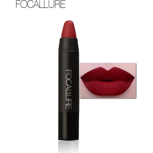 FOCALLURE 19Colors Matte Nude Red Lipstick Pencil Sexy Beauty Moisturizing Lips Makeup Easy to Wear Lip Sitck Velvet Lip Batom
