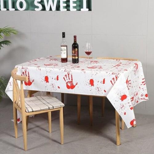 Halloween Decorations for Home Bloody Helloween Decoracion Tablecloth Party Blood Handprint Tablecloth Horror Halloween Decor