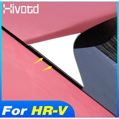 Hivotd Rear Spoiler Trim Panel Car Back Door Sticker Cover Decoration Exterior Accessories Parts For Honda HRV HR-V 2015-2021
