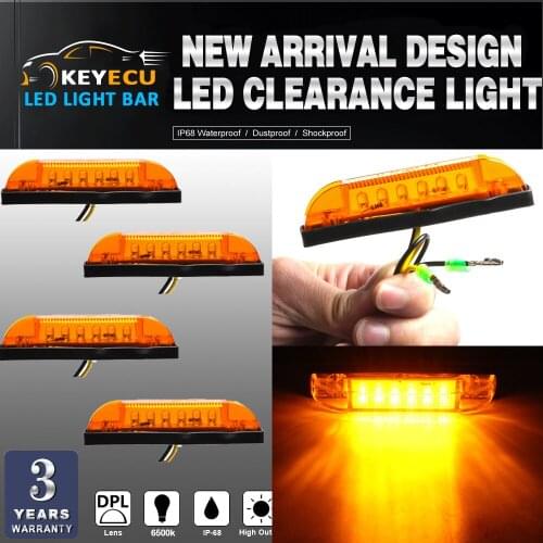 KEYECU 4PCS amber LED Strip Light Maker Light 4" Great Utility Light Indoor & Outdoor Lighting universal use on any application