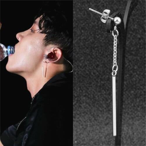 KPOP DNA Korean popular V Earring Bangtan Boys JIN SUGA Jimin Tassel Long Chain Pendant Stud Earring Jewelry