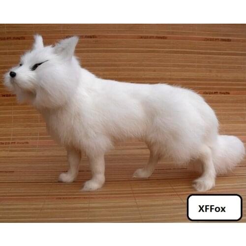 Beautiful real life white fox model plastic&furs simulation standing fox doll gift about 35x12x23cm xf1779