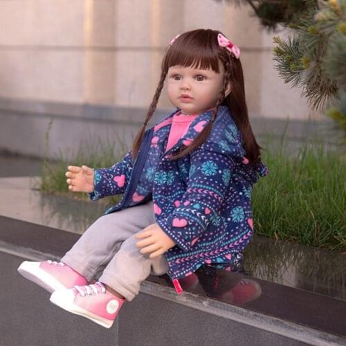 KEIUMI 24 Inch Reborn toddler baby Dolls 60 cm Soft Silicone princess bebe Reborn Menina Toys Christmas Birthday Gift