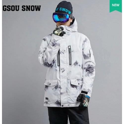 Mens White Ski Jacket Clearance Sale Male Riding Snowboarding Snow Coat Skiwear Waterproof 10K Windproof Breathable Warm