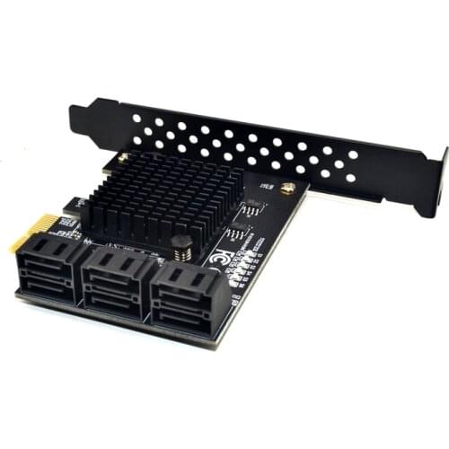 Marvell 88SE9215 chip 6 ports SATA 3.0 to PCIe expansion Card PCI express SATA Adapter SATA 3 Converter with Heat Sink for HDD