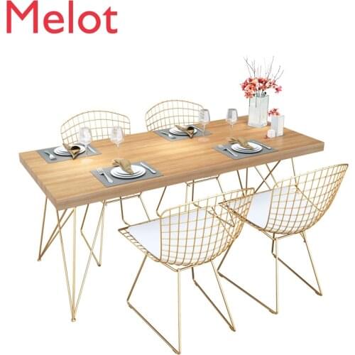 Furniture Solid Wood Dining Tables and Chairs Set Rectangular Post-Modern Simple Restaurant Home Dining Table Small Apartment