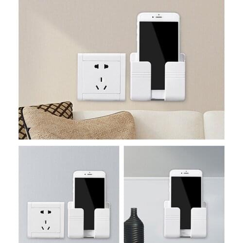 Wall Mounted Storage Box Remote Control Case Phone Plug Charging Holder Rack Mobile Phone Holder Stand Bracelet